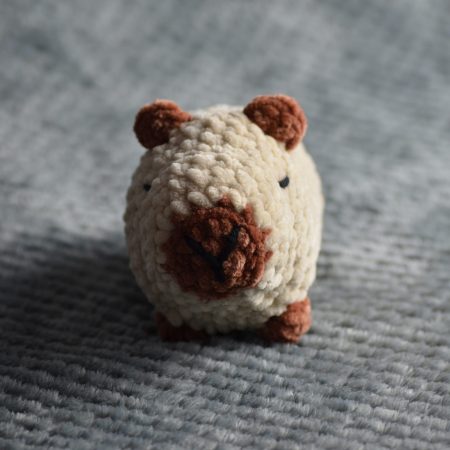 Pebble, the Capybara, crocheted plushie, soft toy, cuddle friend