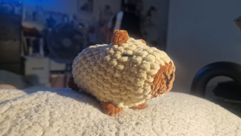 Pebble, the Capybara, crocheted plushie, soft toy, cuddle friend