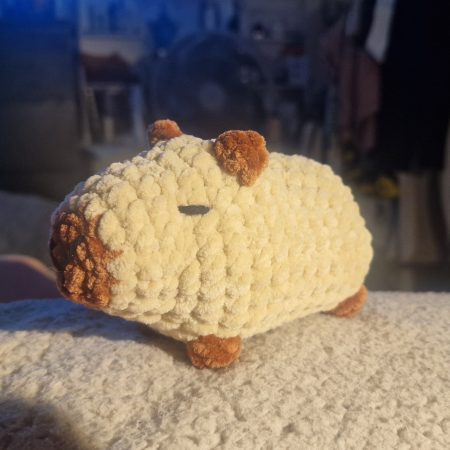 Pebble, the Capybara, crocheted plushie, soft toy, cuddle friend