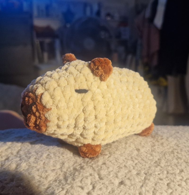 Pebble, the Capybara, crocheted plushie, soft toy, cuddle friend