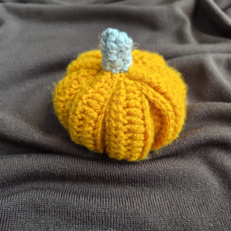Medium orange handmade crochet pumpkin- Autumn- Halloween