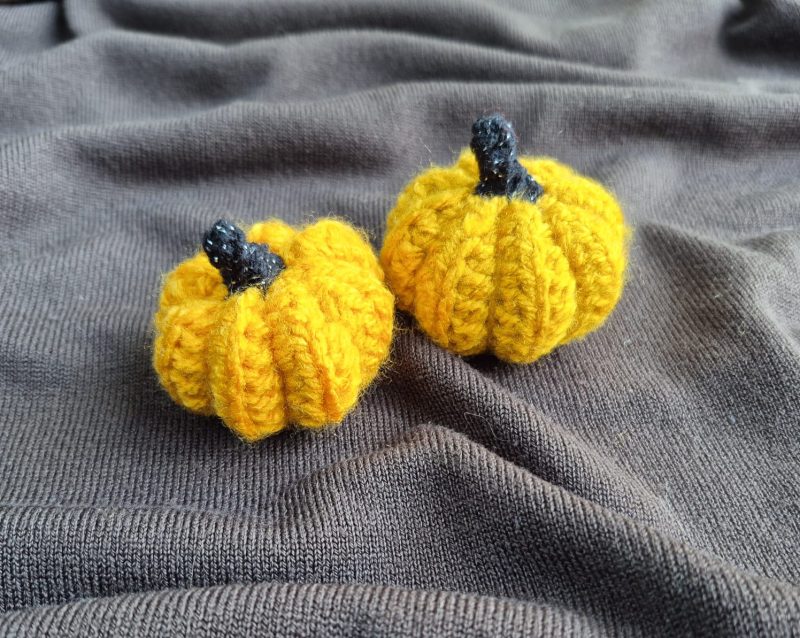 Small orange handmade crochet pumpkin- Halloween- Autumn