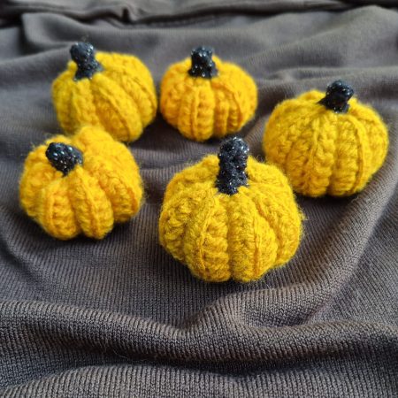 Small orange handmade crochet pumpkin- Halloween- Autumn