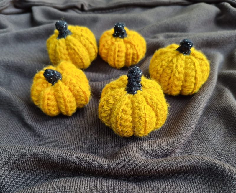 Small orange handmade crochet pumpkin- Halloween- Autumn