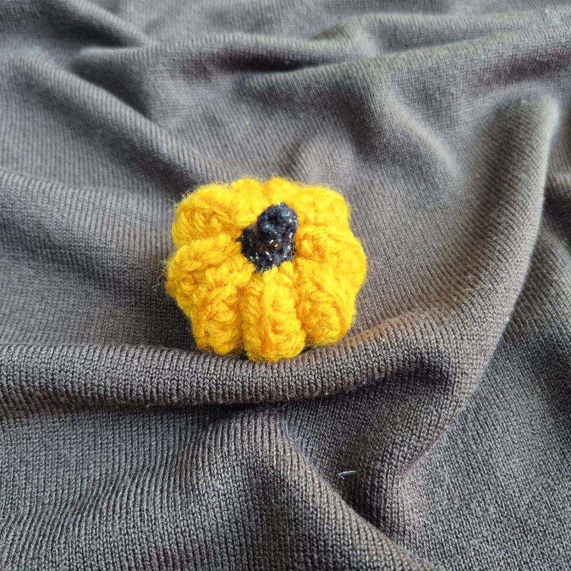 Small orange handmade crochet pumpkin- Halloween- Autumn