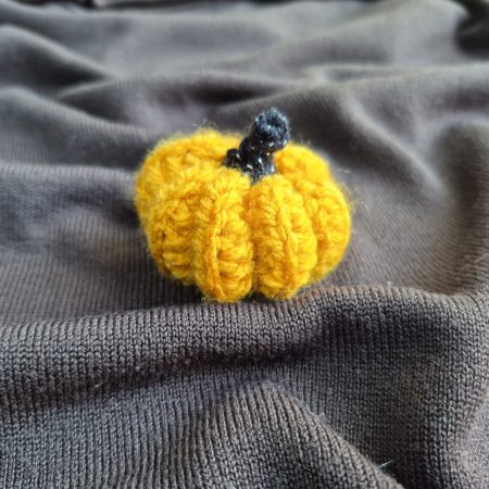 Small orange handmade crochet pumpkin- Halloween- Autumn