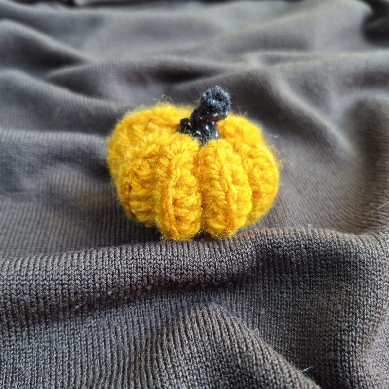Small orange handmade crochet pumpkin- Halloween- Autumn