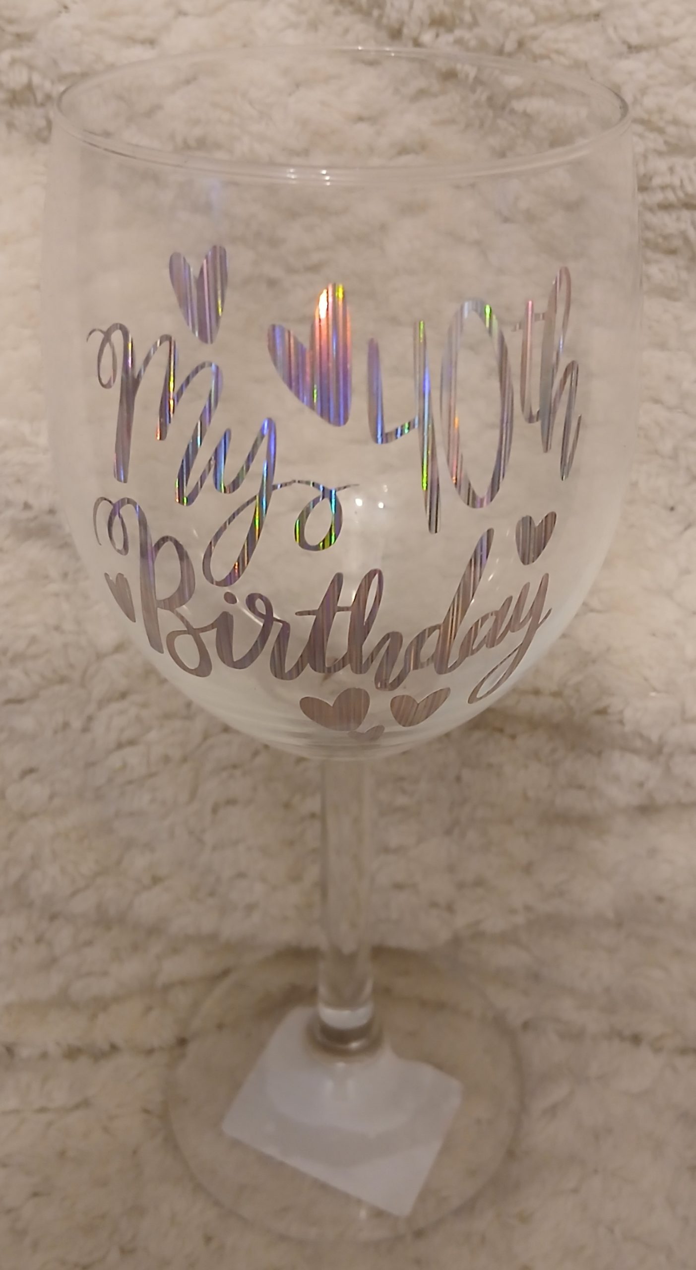 40th birthday glass