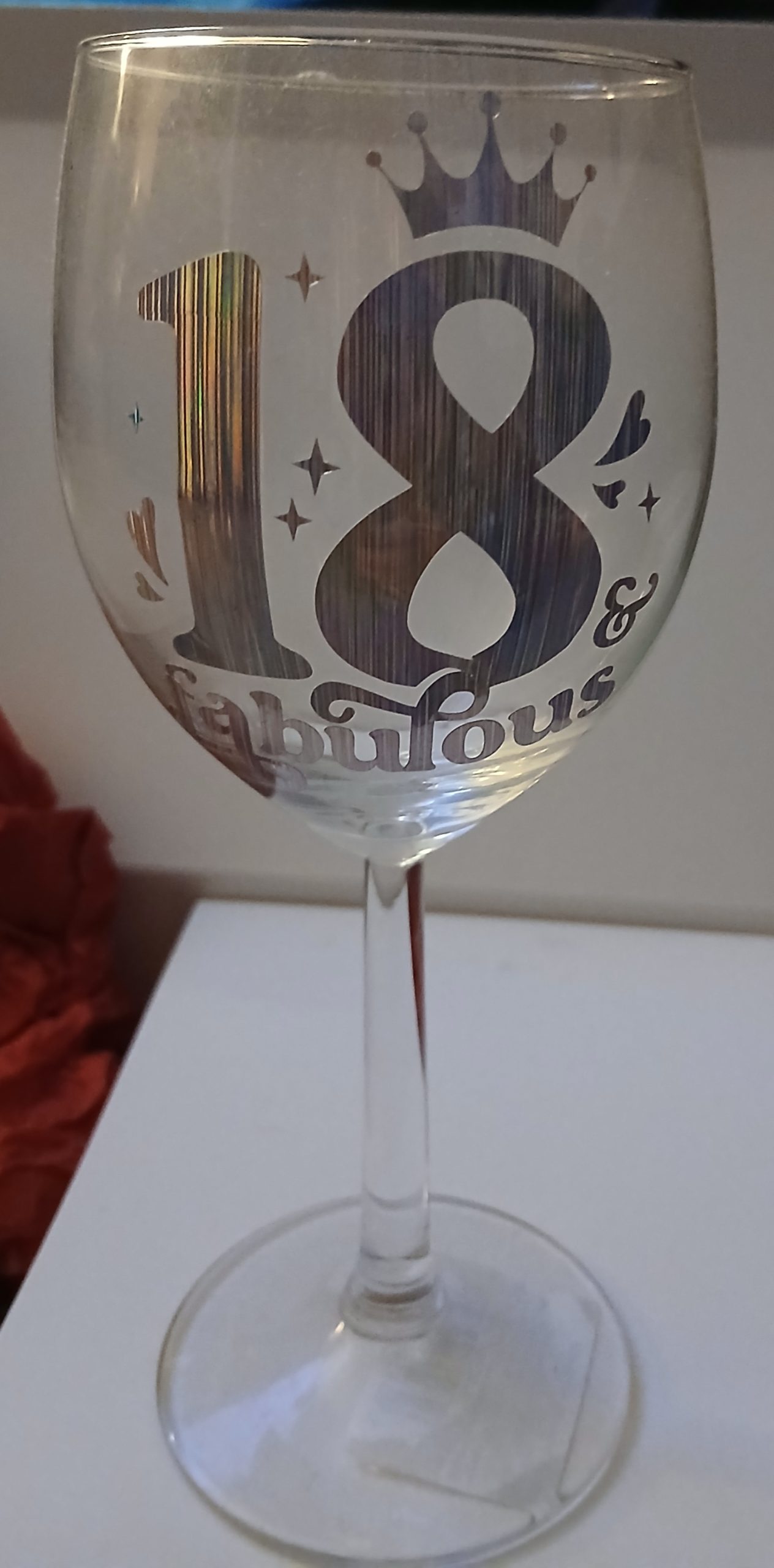 18th birthday glass