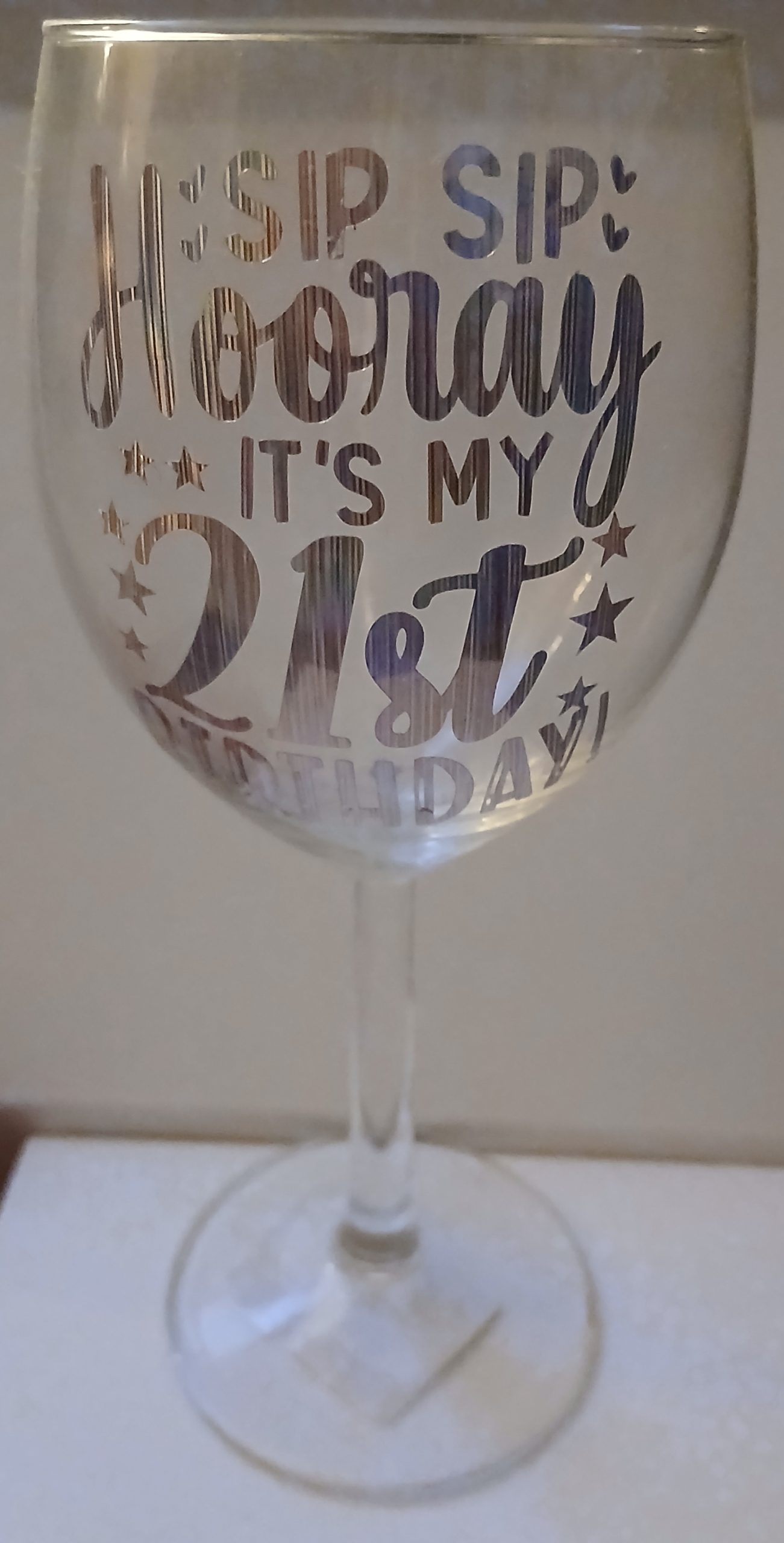 21st birthday glass