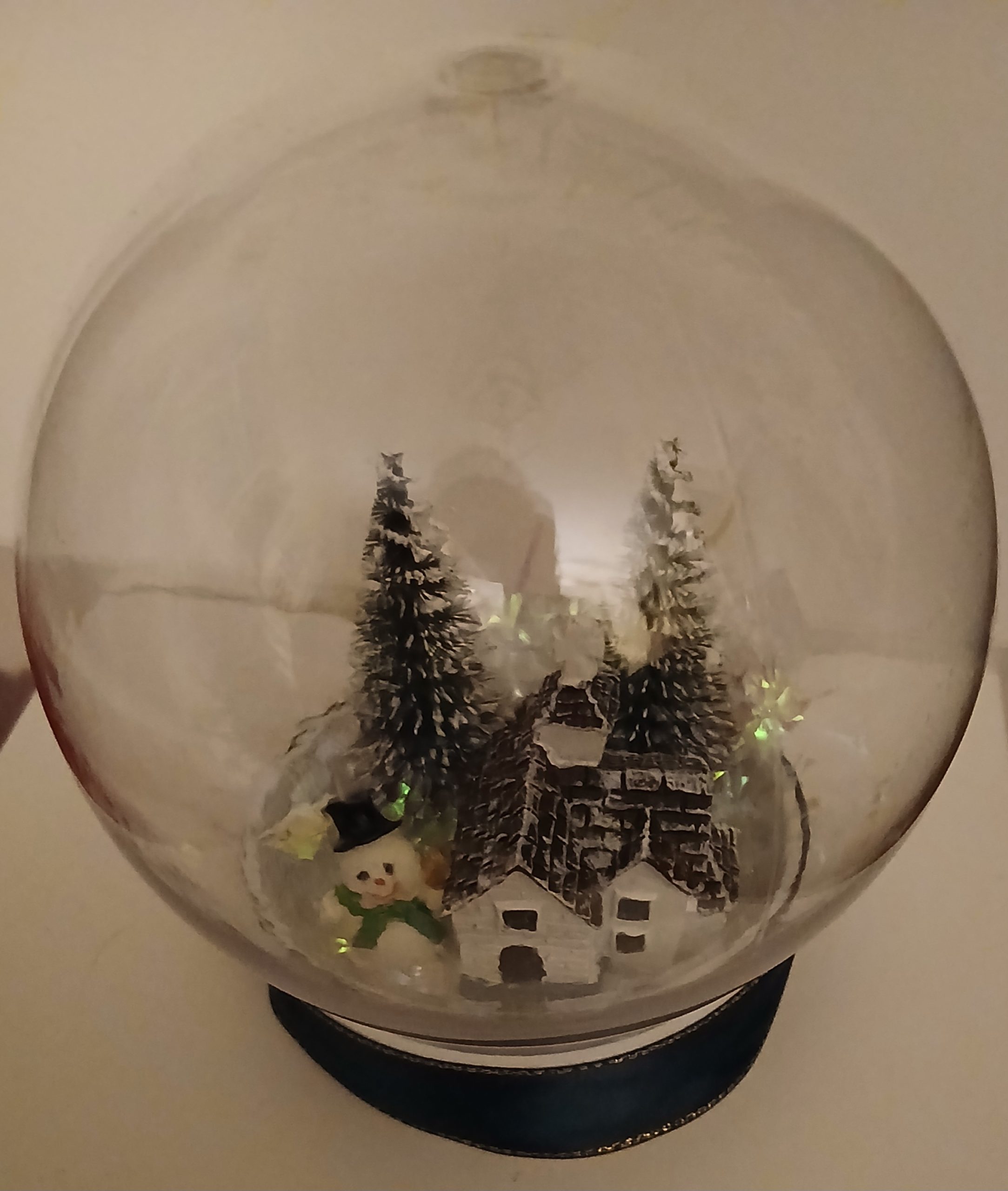 Church and snowman globe