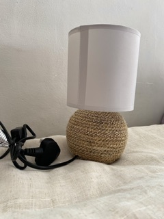 Unique Costal themed,Up cycled fishing rope bedside lamp with shade