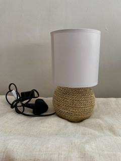 Unique Costal themed,Up cycled fishing rope bedside lamp with shade