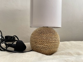 Unique Costal themed,Up cycled fishing rope bedside lamp with shade