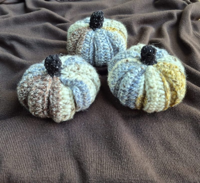 Medium multi coloured handmade crochet pumpkin-Halloween-Autumn
