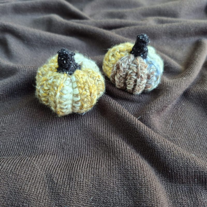 Small multi coloured handmade crochet pumpkin-Halloween-Autumn