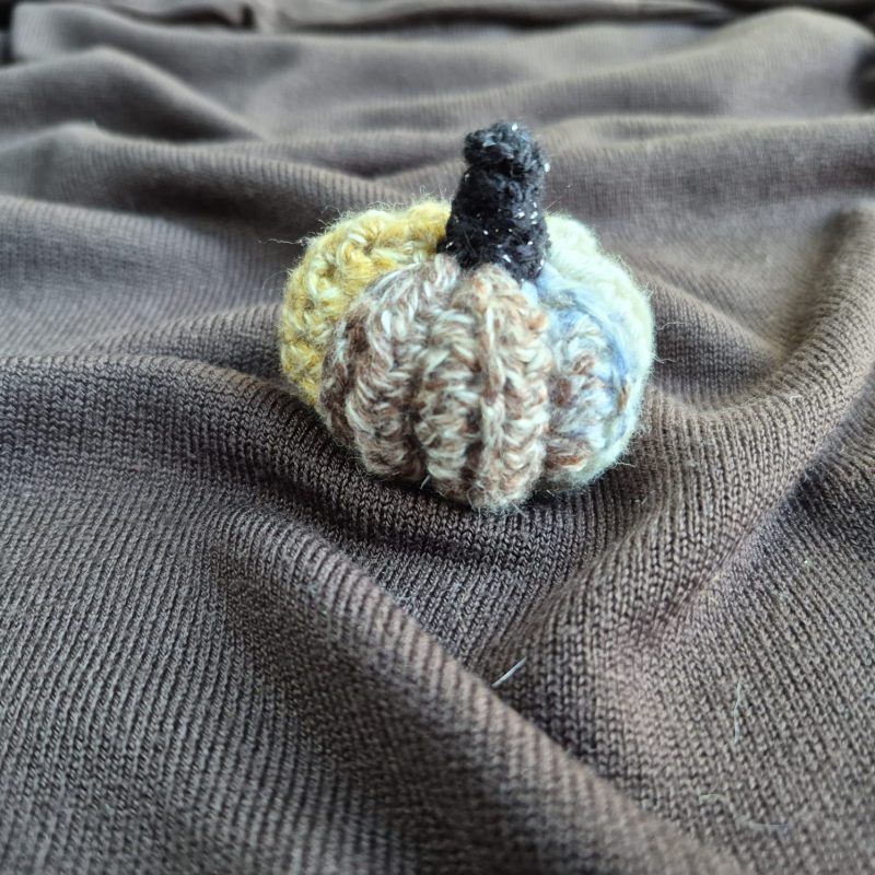 Small multi coloured handmade crochet pumpkin-Halloween-Autumn