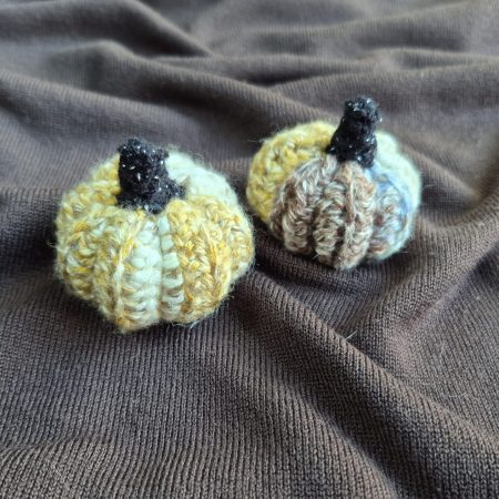 Small multi coloured handmade crochet pumpkin-Halloween-Autumn
