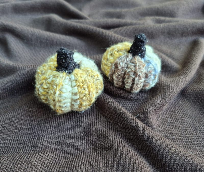 Small multi coloured handmade crochet pumpkin-Halloween-Autumn