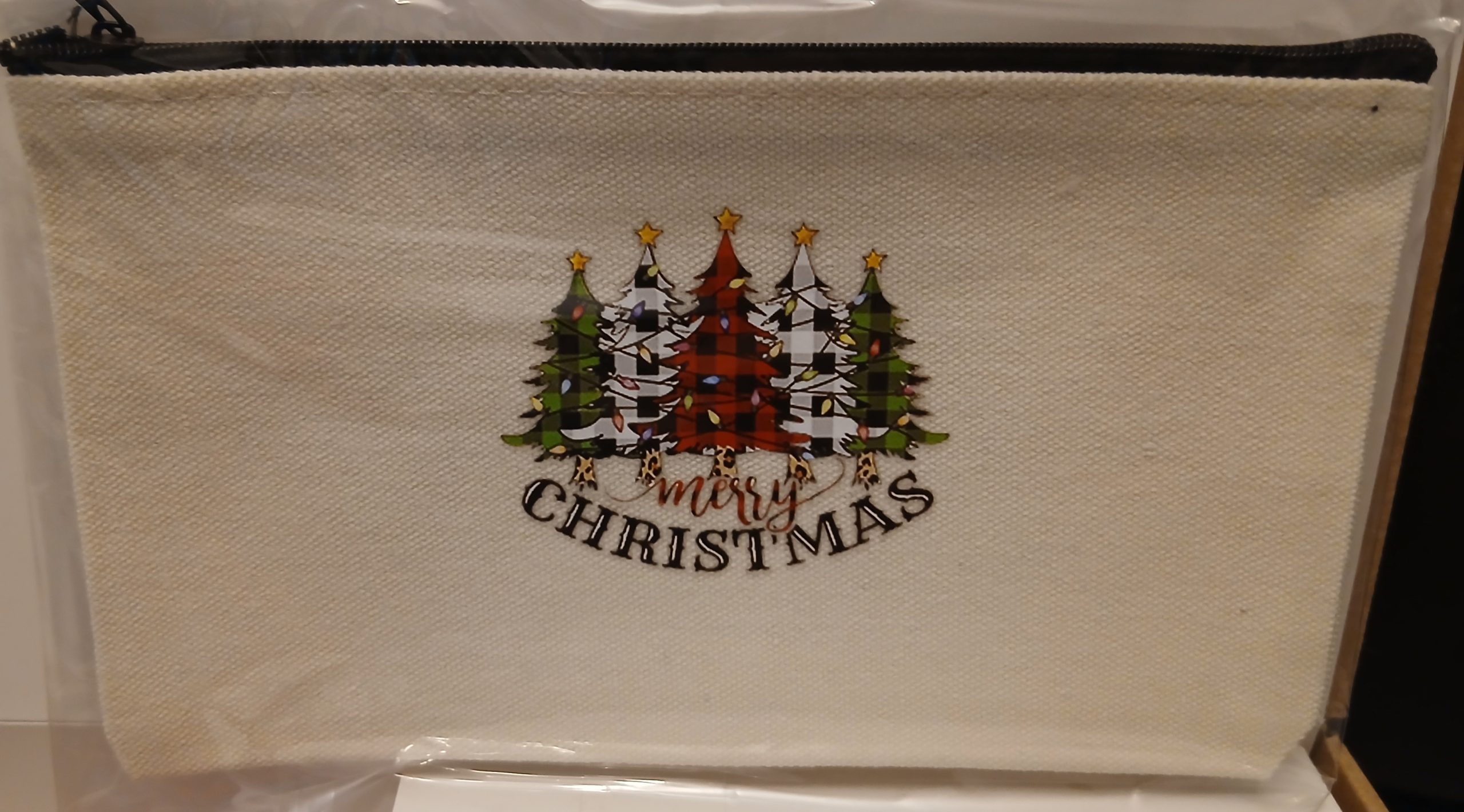 Merry Christmas with trees pencil case