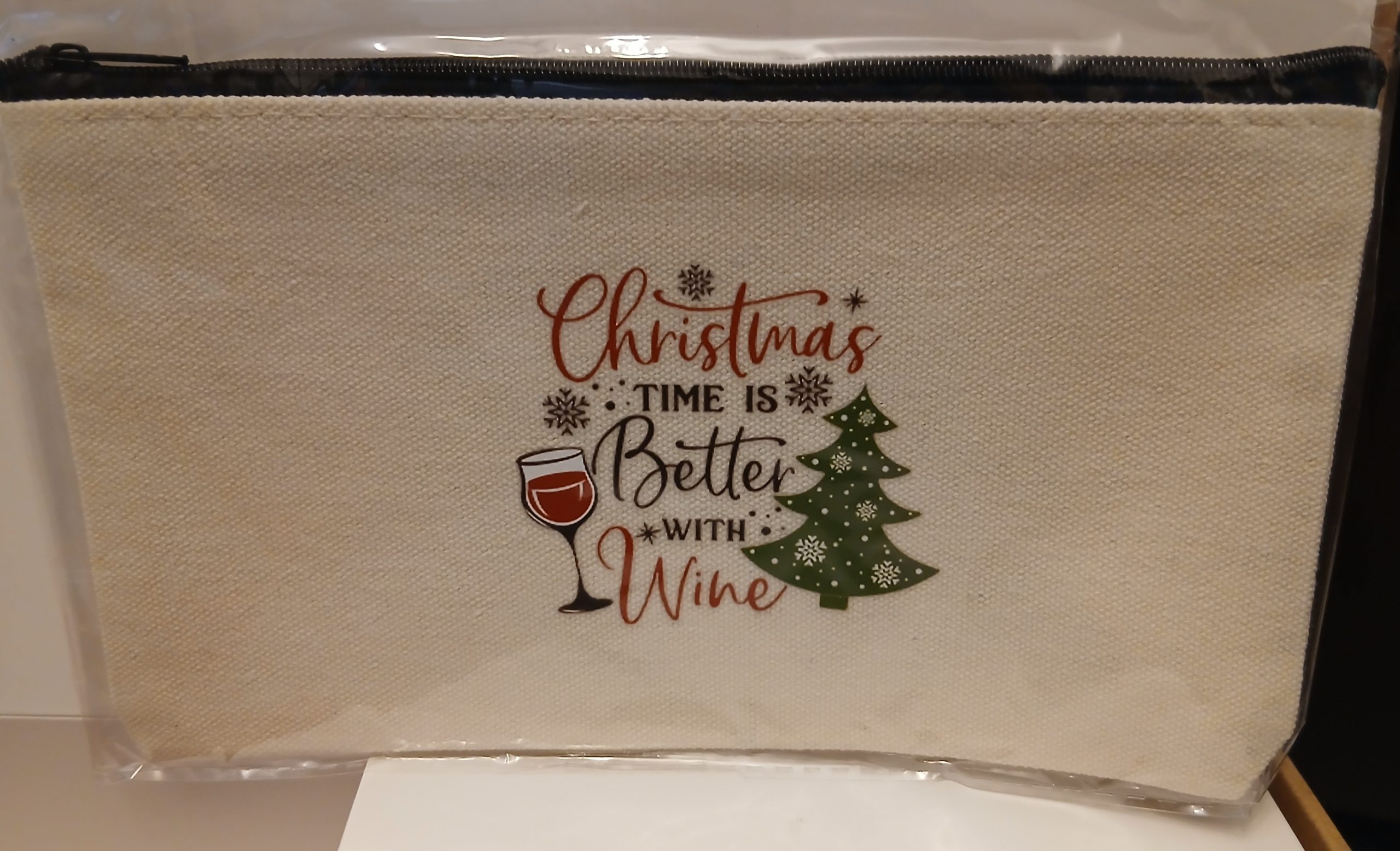 Christmas time is better with wine pencil case