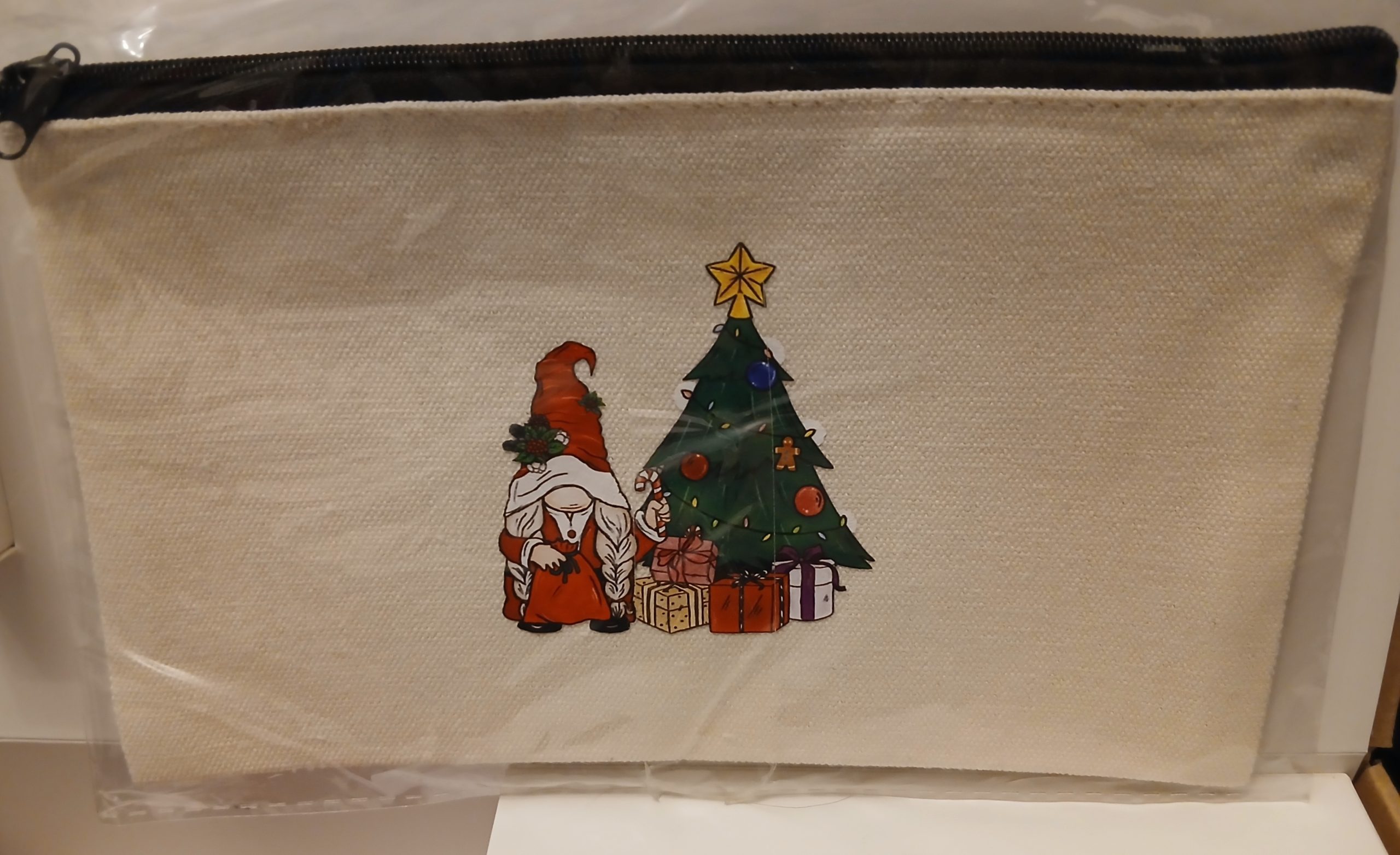 Gonk, tree, presents pencil case