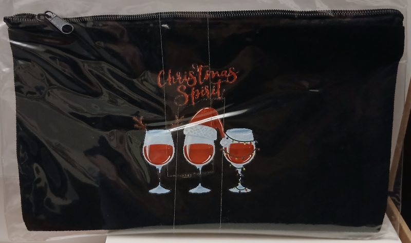Christmas spirit wine glasses pencil case