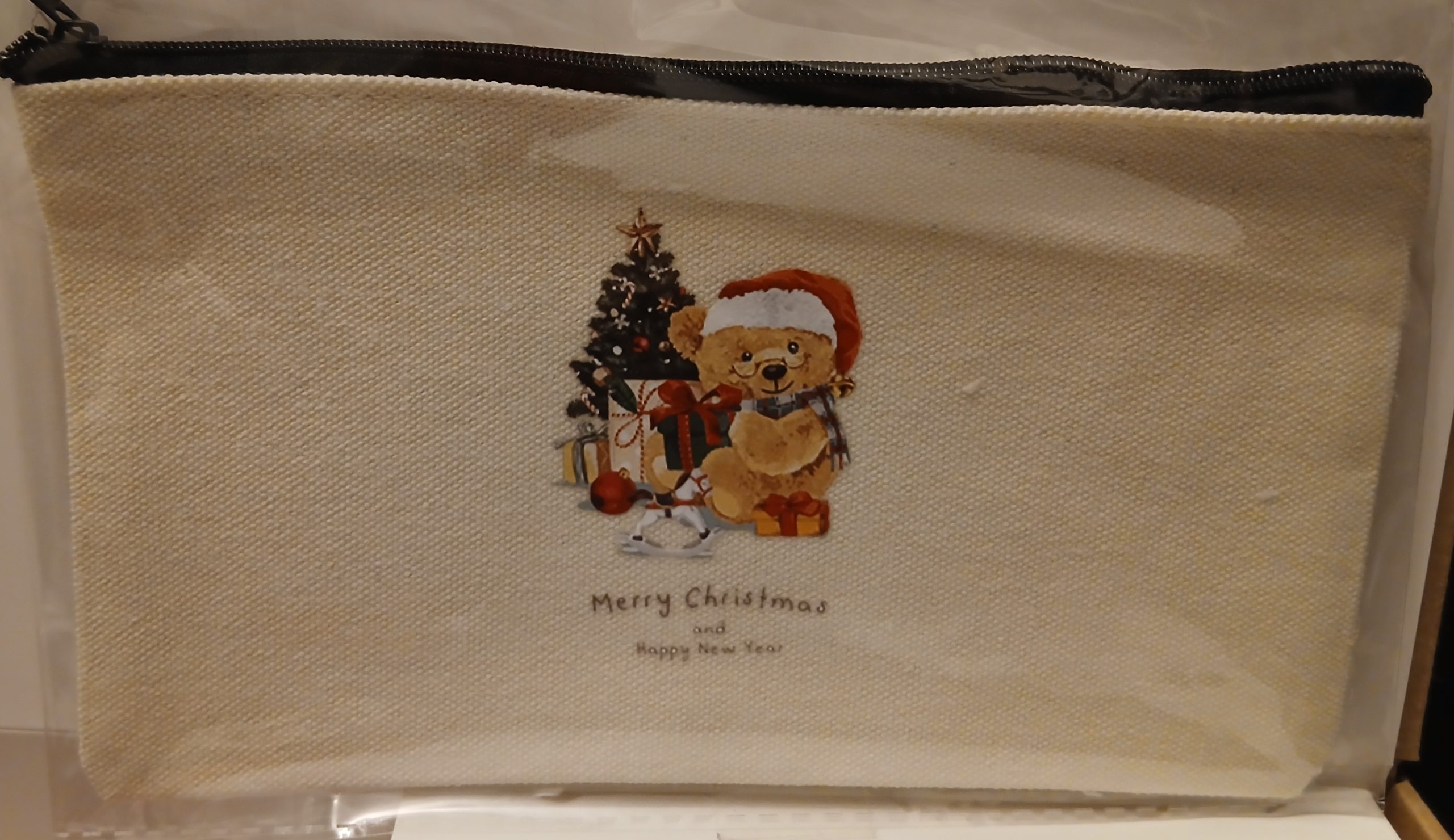 Merry Christmas and happy new year bear pencil case