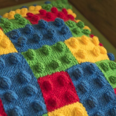 Knitting Pattern: Building Blocks Inspired Cushion Cover