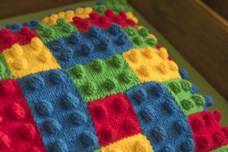 Knitting Pattern: Building Blocks Inspired Cushion Cover