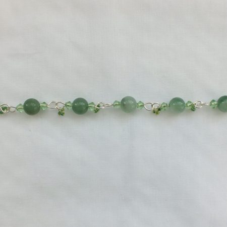 Sterling Silver Green Aventurine 'Leaf' Bracelet