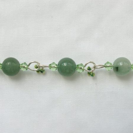 Sterling Silver Green Aventurine 'Leaf' Bracelet