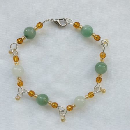 Sterling Silver Green Aventurine 'Goldy' Bracelet