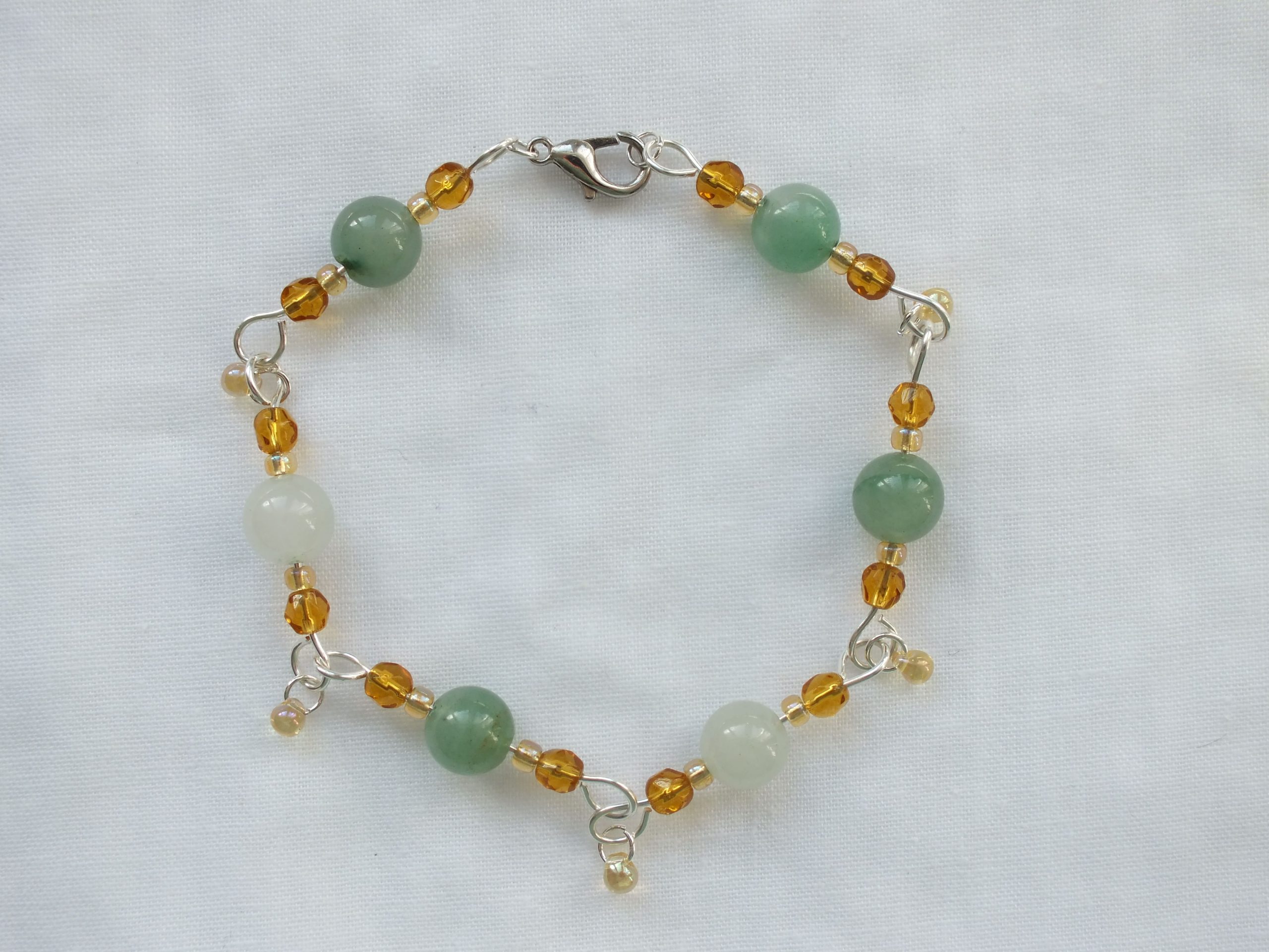 Sterling Silver Green Aventurine 'Goldy' Bracelet