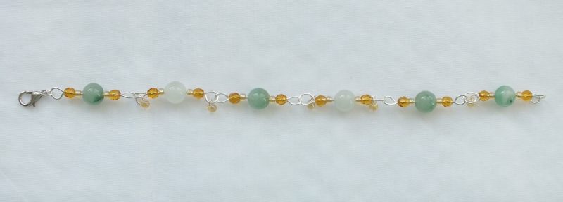 Sterling Silver Green Aventurine 'Goldy' Bracelet