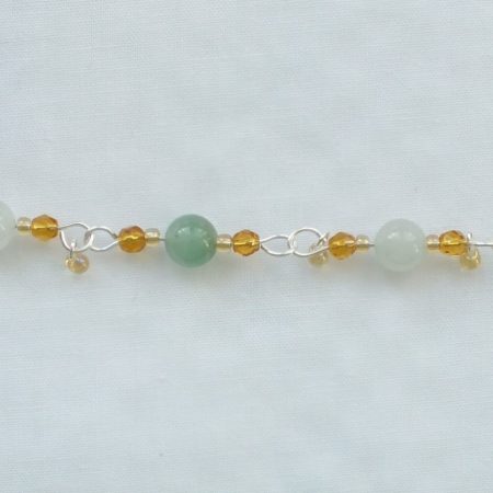 Sterling Silver Green Aventurine 'Goldy' Bracelet