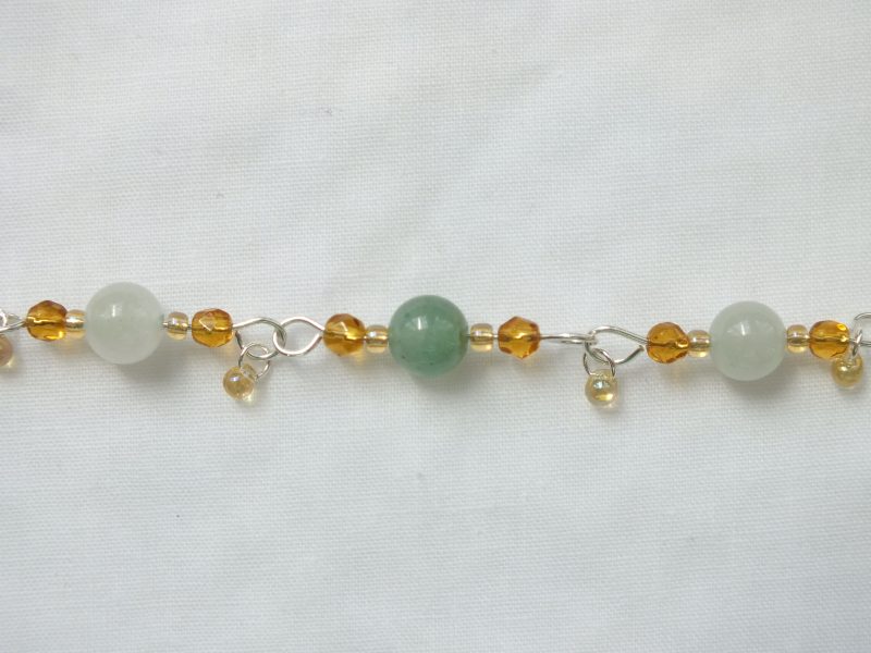 Sterling Silver Green Aventurine 'Goldy' Bracelet