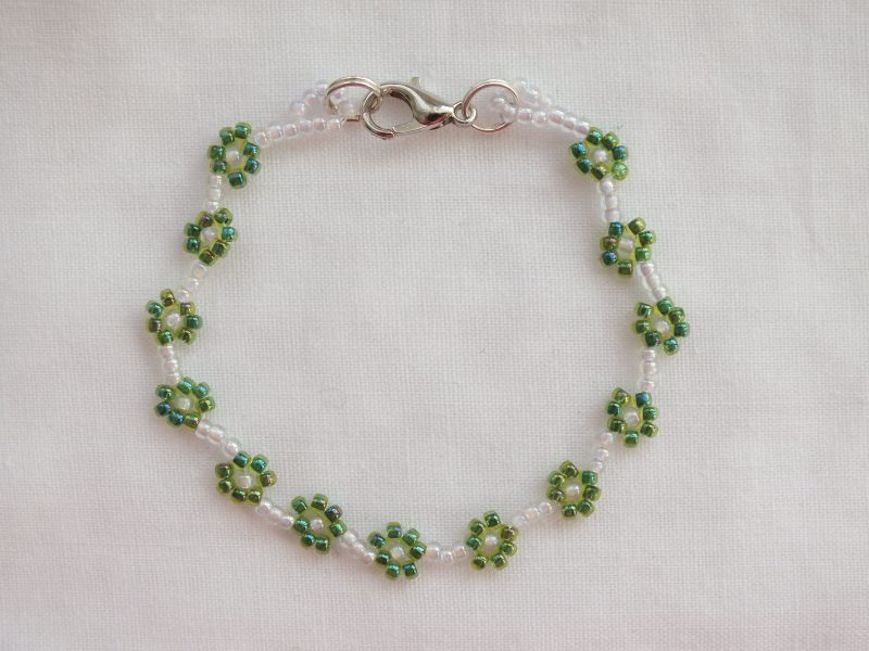 Beaded Flower 'Moss' Bracelet