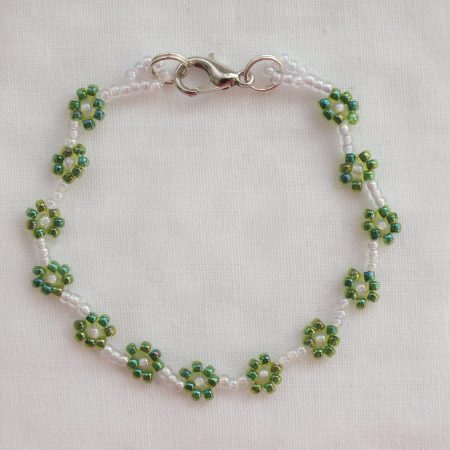 Beaded Flower 'Moss' Bracelet