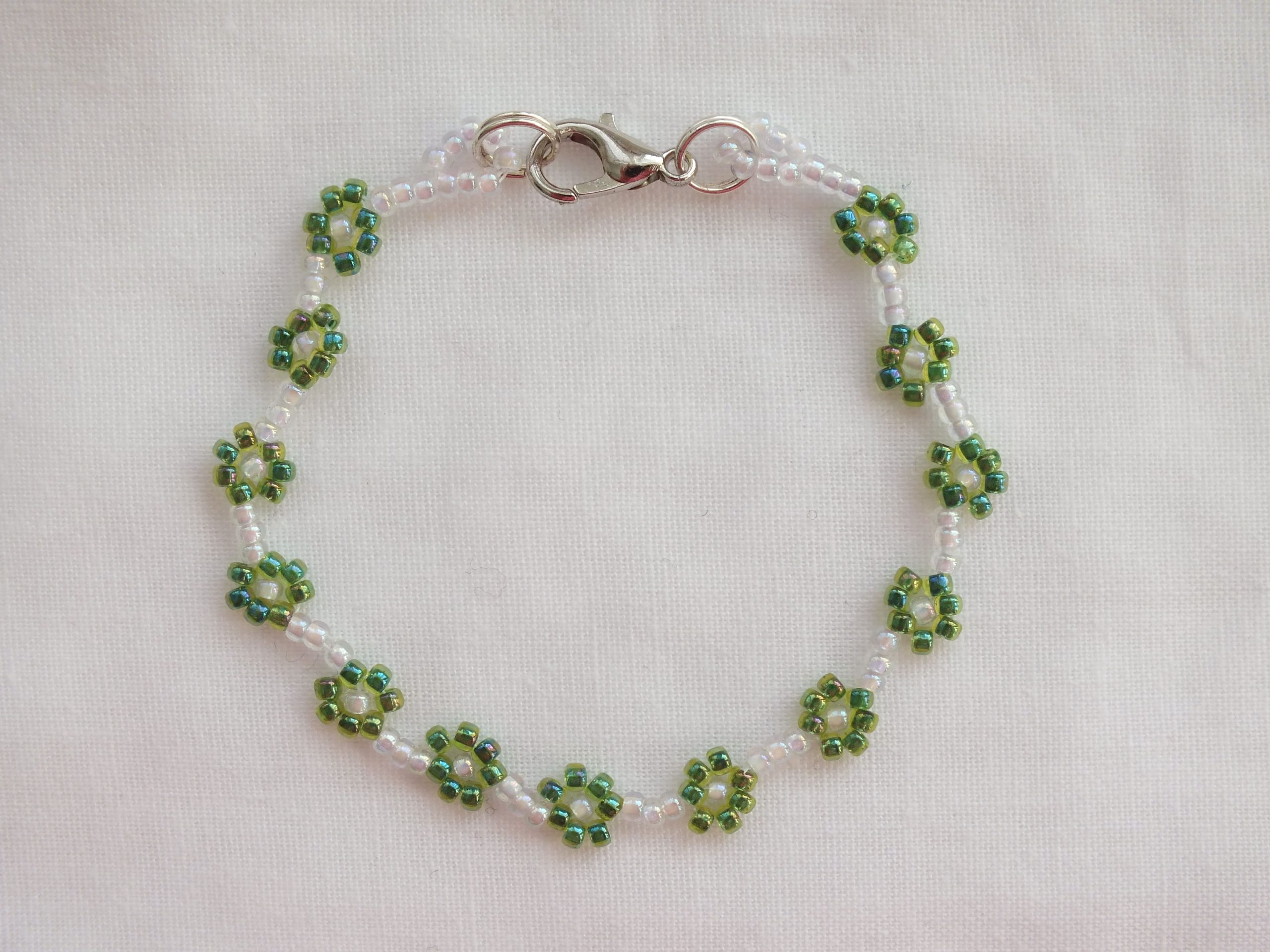 Beaded Flower 'Moss' Bracelet