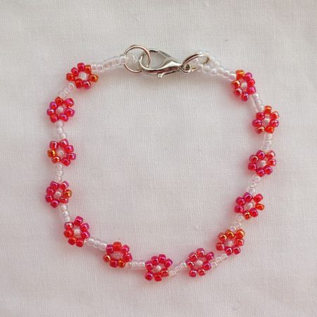 Beaded Flower 'Sunset' Bracelet