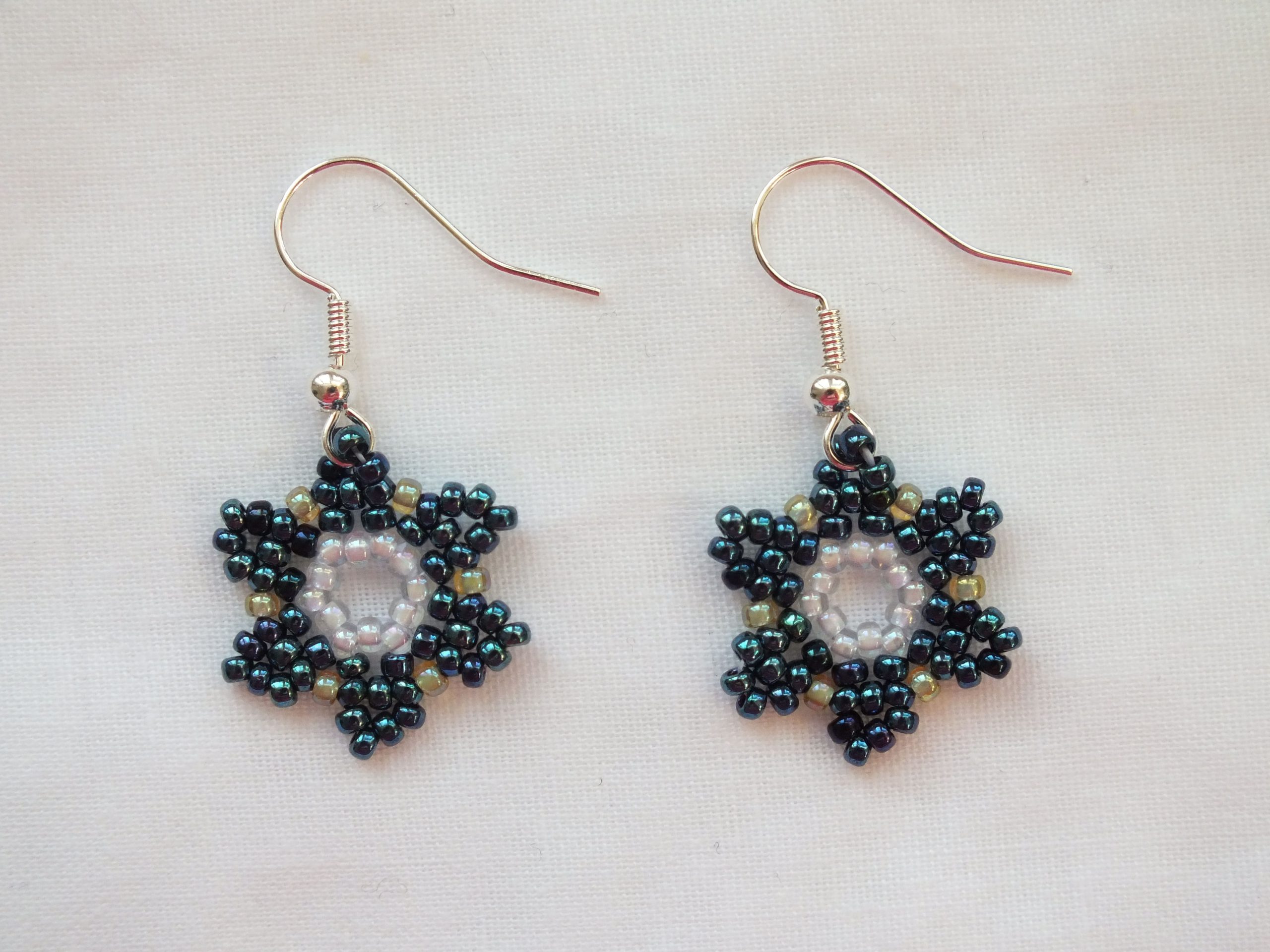Beaded Flower 'Royal' Earrings