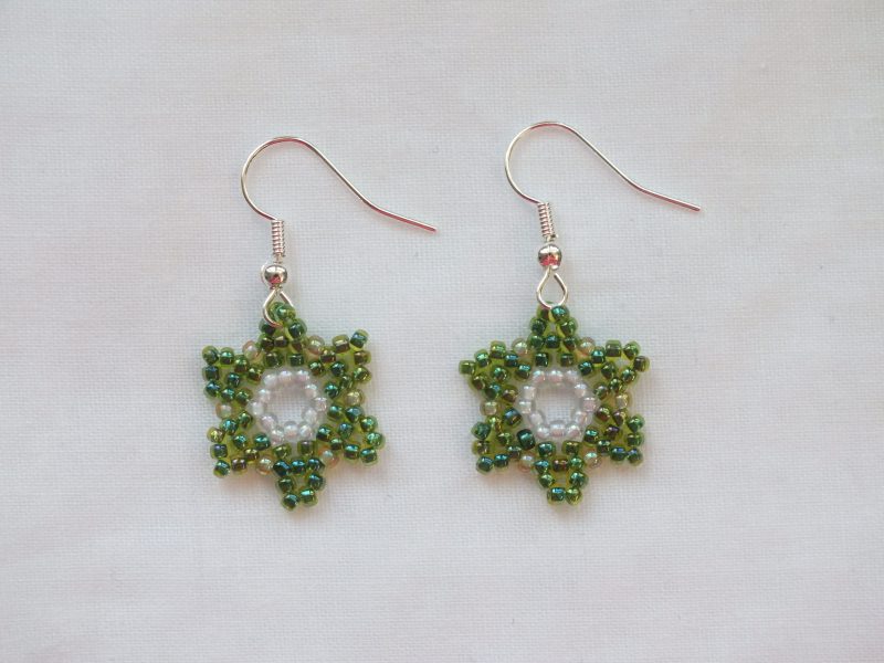 Beaded Flower 'Moss' Earrings