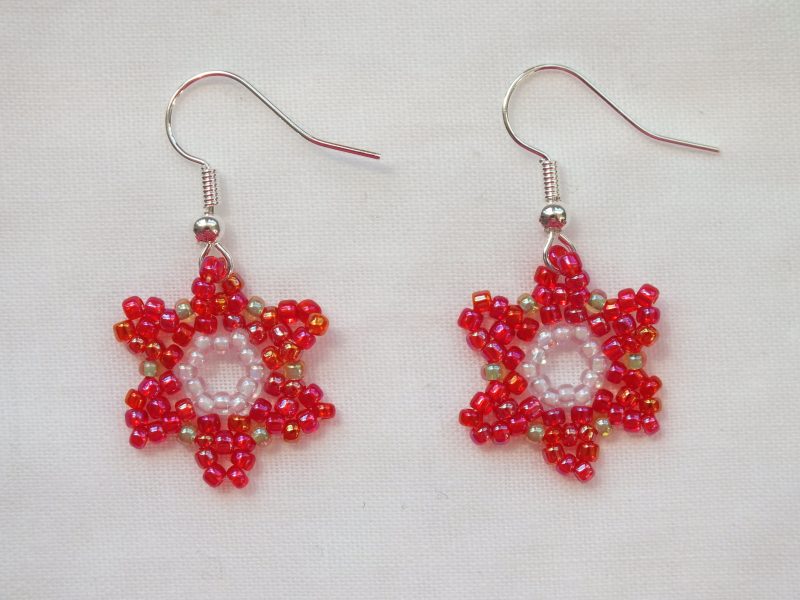 Beaded Flower 'Sunset' Earrings