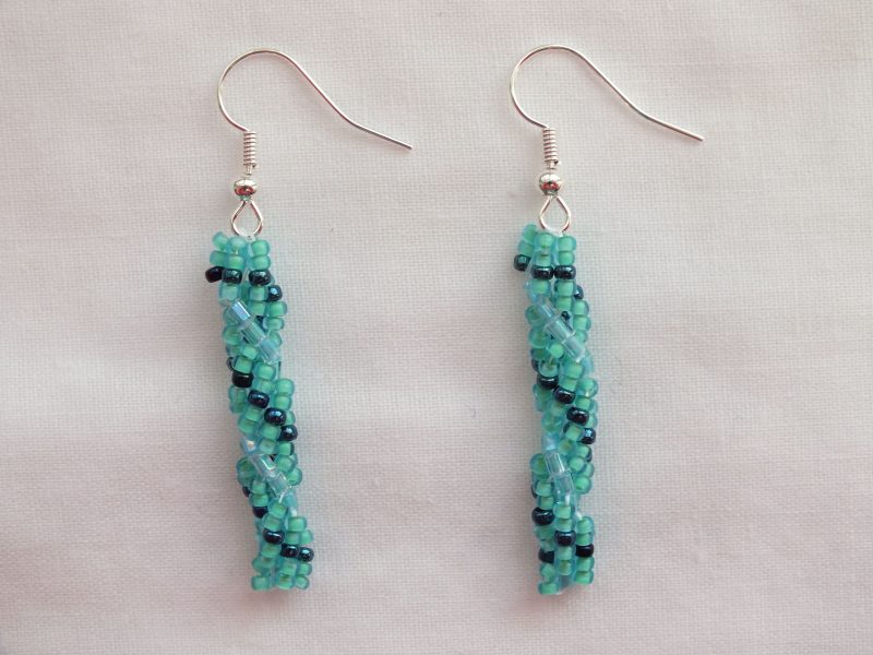 Beaded Spiral 'Coral' Earrings