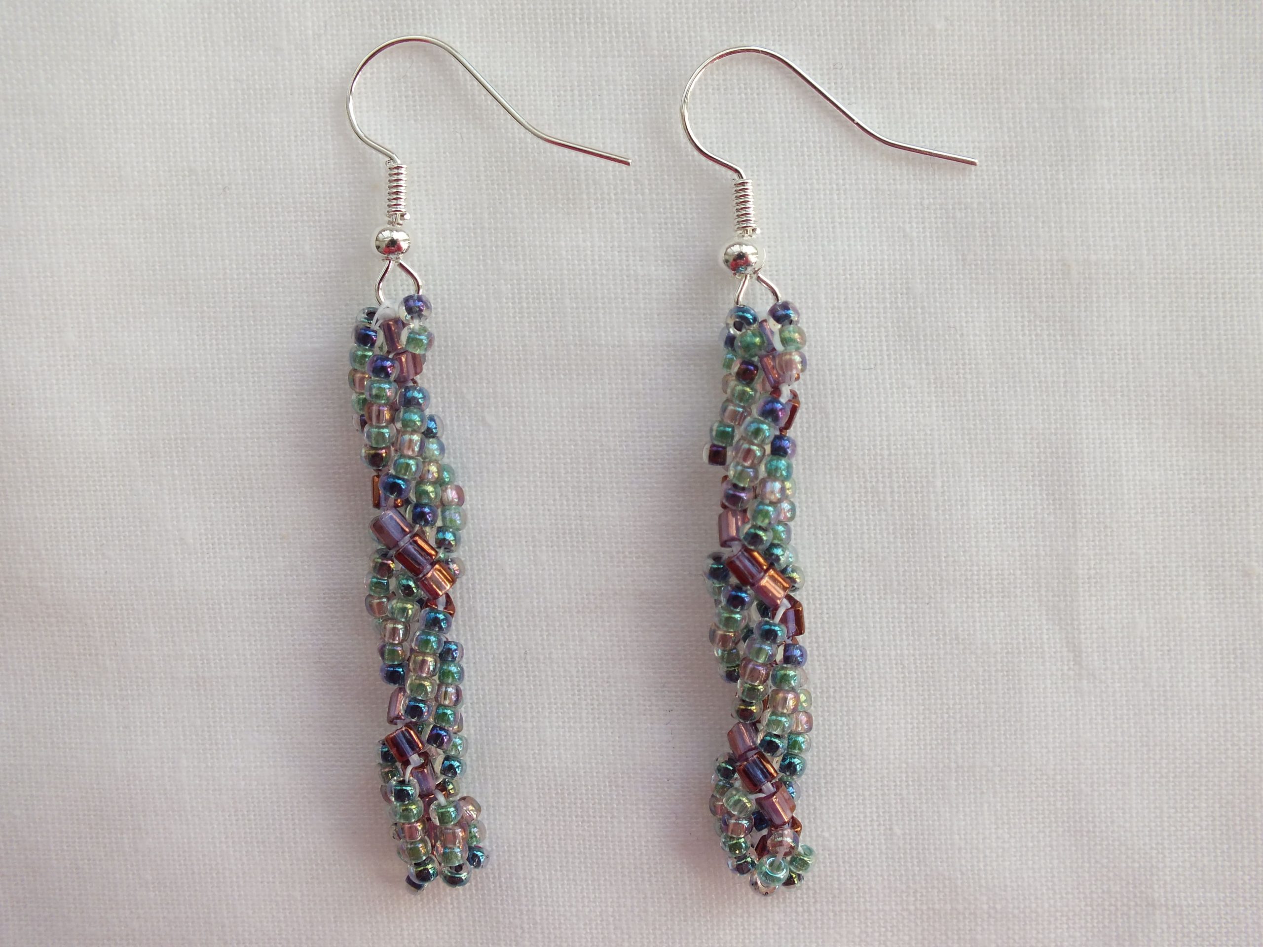 Beaded Spiral 'Chrome' Earrings