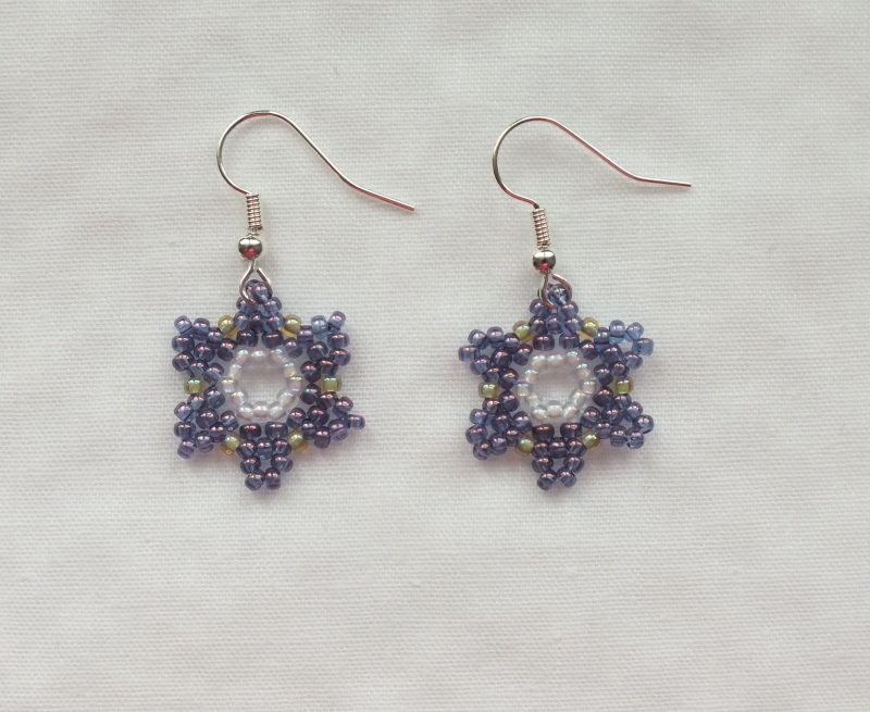 Beaded Flower 'Lavender' Earrings