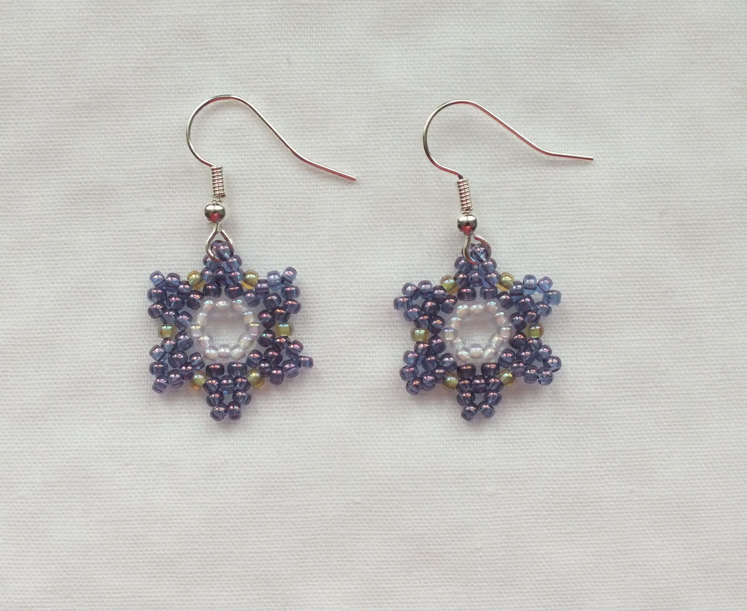 Beaded Flower 'Lavender' Earrings