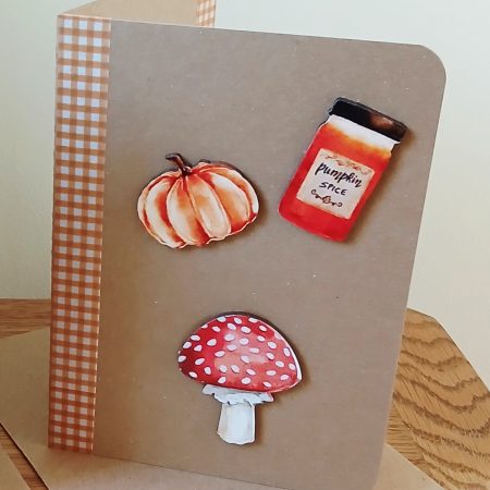 Autumn themed blank greetings card with matching envelope