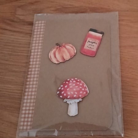 Autumn themed blank greetings card with matching envelope